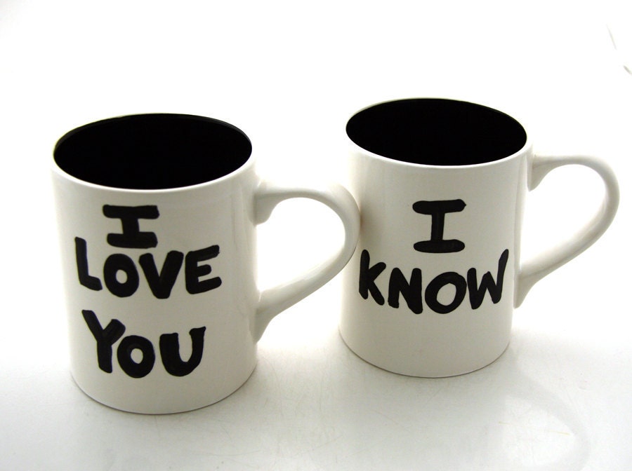 Star Wars (R) Han Solo and Leia Mug Set I love You I know for Wedding or Anniversary