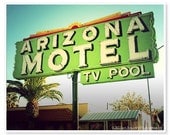 Arizona Motel Fine Art Photograph - 8x10 print - retro vintage Southwest neon green pop art mid-century modern kitsch