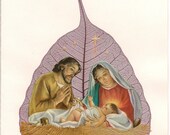 Not a print but Handmade Original leaf art, with rice leaves Limited edition signed Unique leaf art