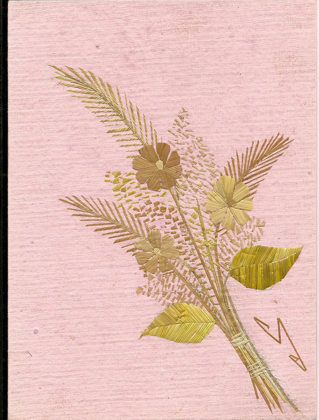Bouquet of Flowers.  Handmade with rice leaves.  Mothers day gift.  Unique, handmade leaf art for mother.