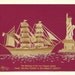 Meeting of the Two Elegant Ladies. Texas tallship ELISSA & the Statue of Liberty. Not a print. Handmade original, signed leaf art