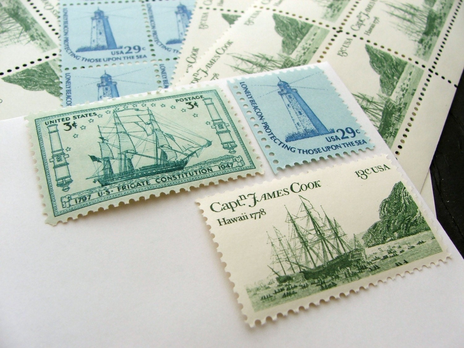 Sail Away  .. UNused Vintage Postage Stamps  .. post 5 letters