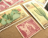 Desert Rose .. UNused US Vintage Postage Stamps  .. post 5 letters