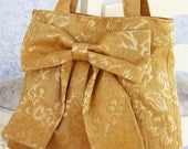 Deep Mustard Bow Bag / Purse with Double Handles