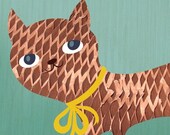 let's go kitty... limited edition giclee print of an original illustration (8 x 8 in, 20 x 20 cm)