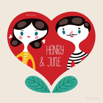 Henry & June... limited edition giclee print of an original illustration (8 x 8 in, 20 x 20 cm)
