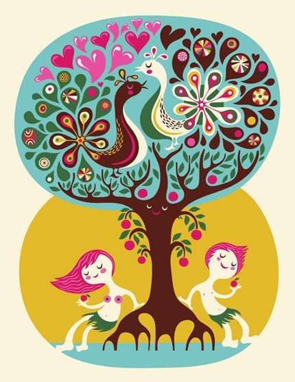 Love Garden... limited edition giclee print of an original illustration (8.5 x 11in)