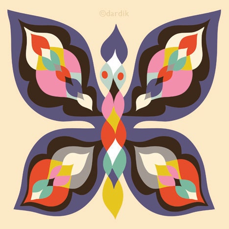 Butterfly... limited edition giclee print of an original illustration (8 x 8 in, 20 x 20 cm)