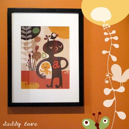 daddy love... limited edition giclee print of an original illustration (8.5 x 11in)