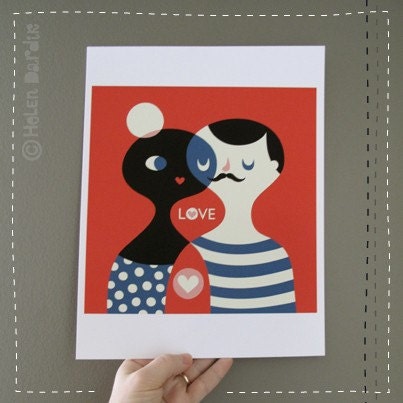 LOVE... limited edition giclee print of an original illustration (8 x 8 in, 20 x 20 cm)