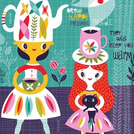 brew happy - limited edition giclee print of an original illustration (8 x 10 in)