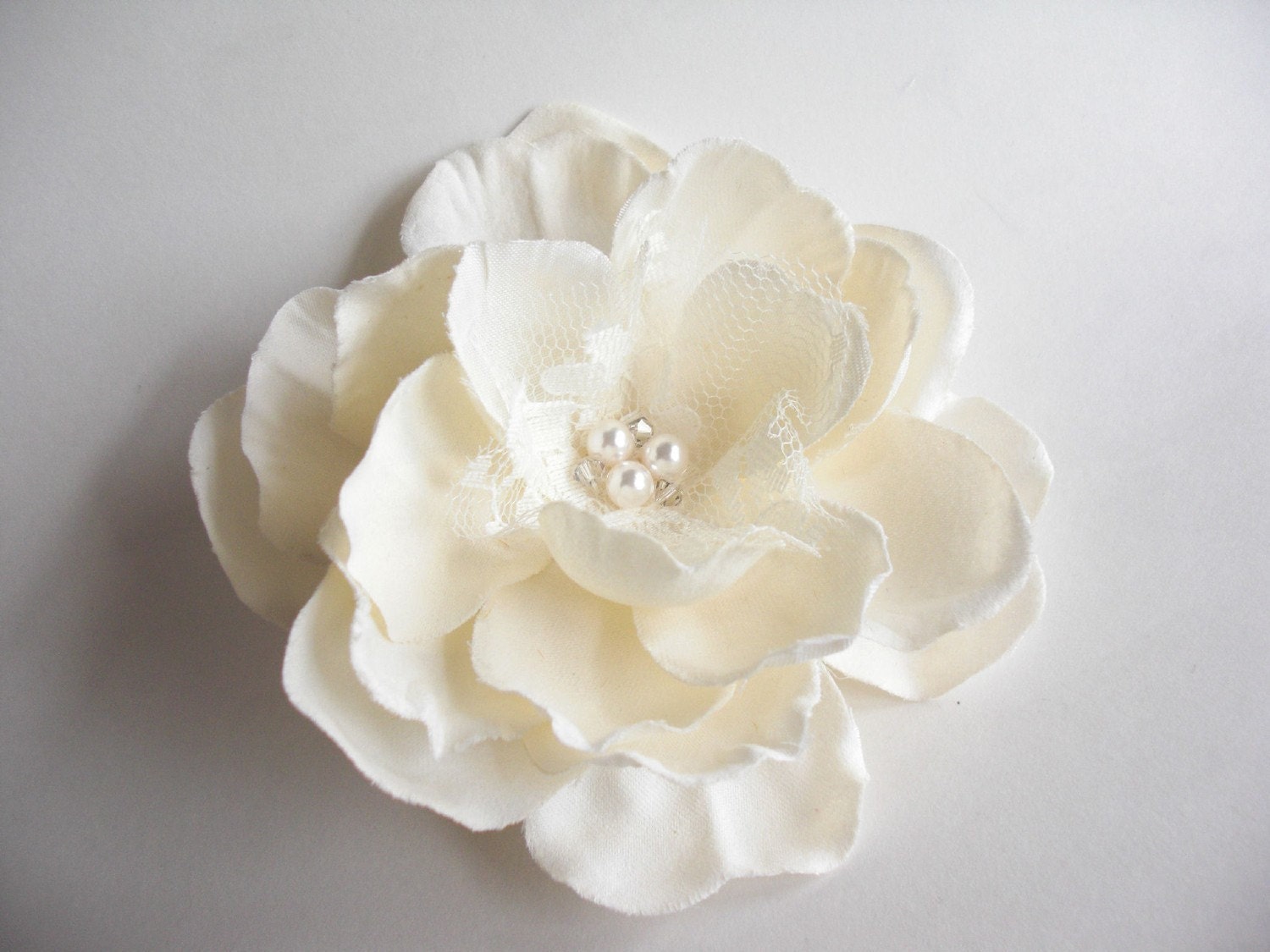 Bridal Accessories, wedding hair piece, Blossom Hair Comb with Lace in Ivory