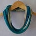 Jersey t shirt scarf in Ocean - dark teal, green-blue, sand, and serene green