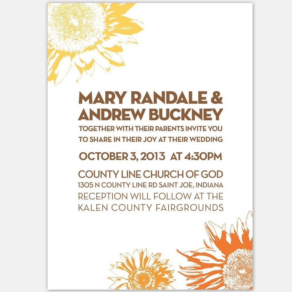 Printable Sunflower Invitation (PDF)