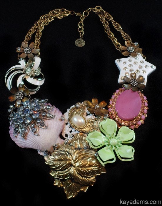 Assemblage Necklace. AMaZiNG Art to Wear. Your pieces -- even more meaningful -- or mine. Payment for Kay Adams Custom Art Collage.