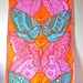 ON HOLD - 60s mod print scarf - Pucci style - Peter Max style - orange teal pink - butterfly motif - fashion designer chic
