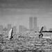 Windsurfers, NYC Skyline Viewed From Connecticut