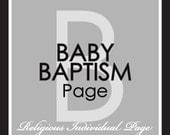 BABY BAPTISM Religious Page ... Additional Ruby Love Baby Book Page Pack