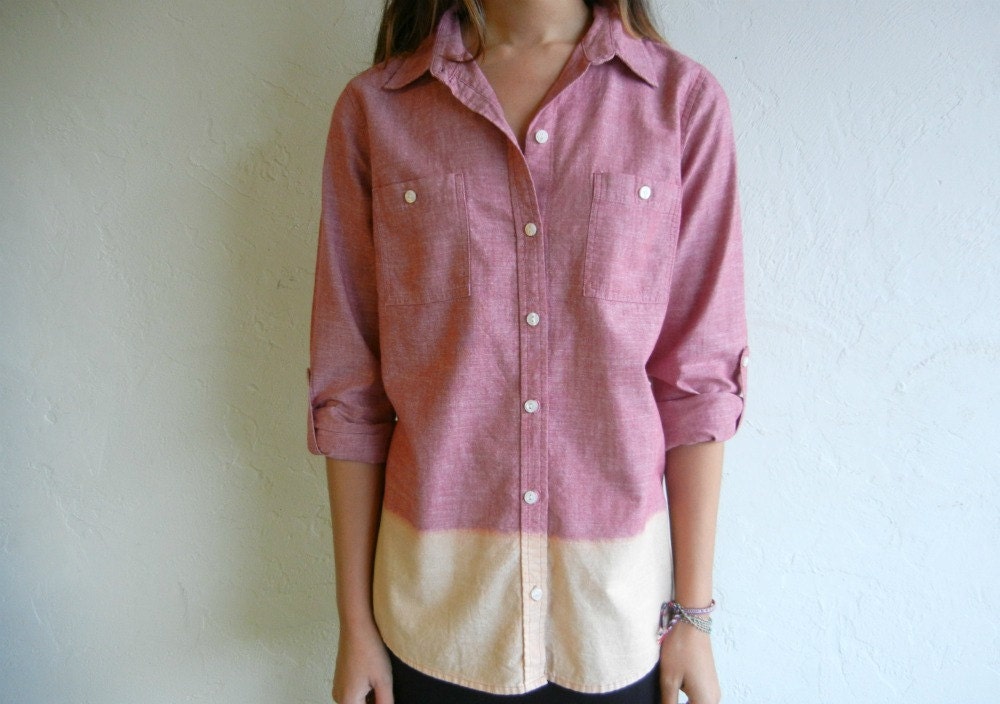 Ombre Red Chambray Shirt