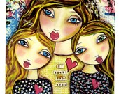 My Heart and Soul  motherhood Fine Art Print of Mixed Media painting