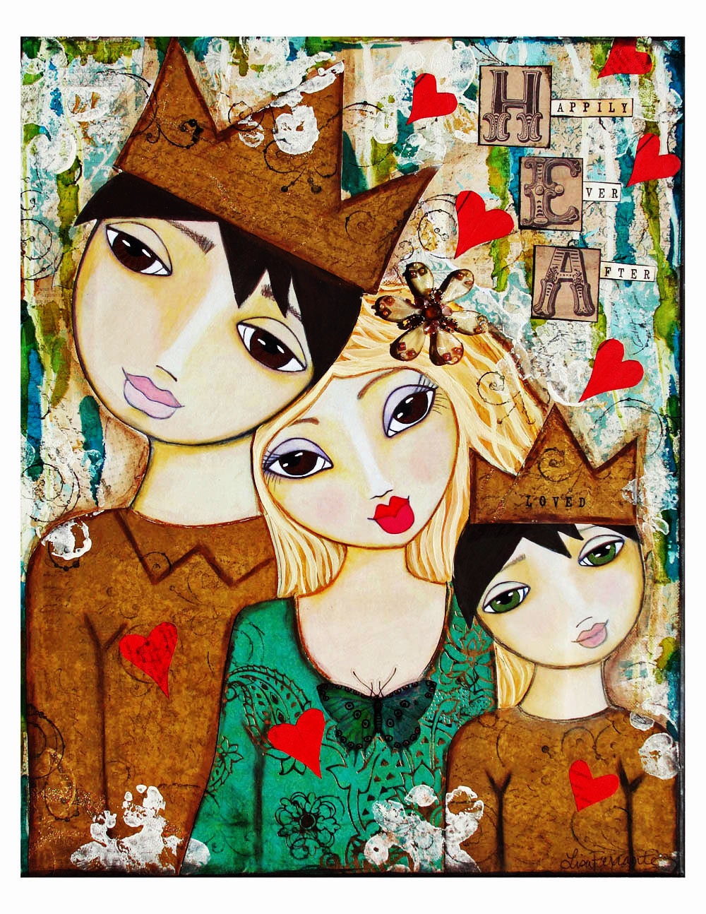 Happily Ever After ll Fine Art Print of Mixed Media painting