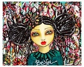 Be You' Graffiti Girl Fine Art Print of Mixed Media painting