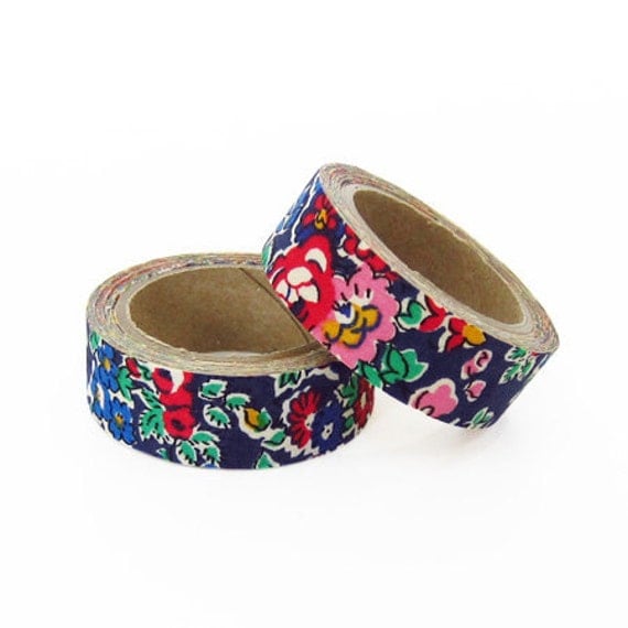 Liberty of London Fabric Masking Tape - Tatum in Navy Blue - Set 2