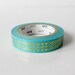 mt Washi Masking Tape - Aqua & Gold Stitches - Limited Edition