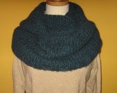 Teal Blue Alpaca Cowl Shawl