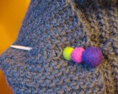 Felt and Bamboo Shawl Pin
