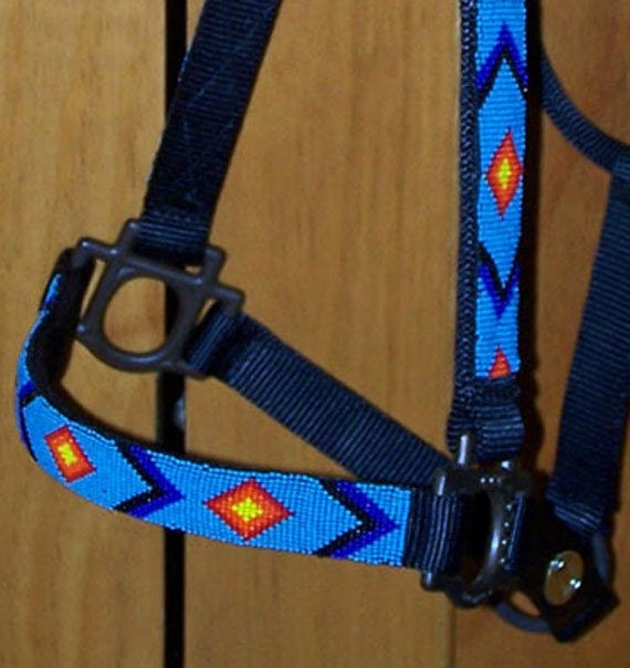 Beaded Horse Halter by doeeyesbeadery on Etsy