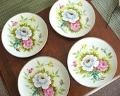 Hand Painted Botanical Porcelain Dessert Plates