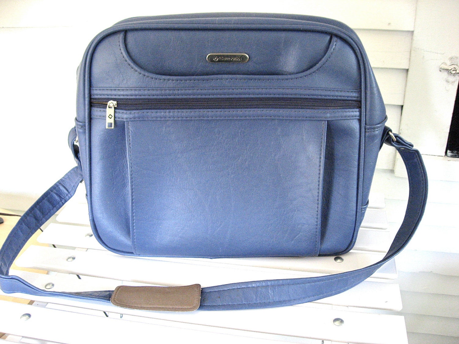 Vintage Blue Samsonite Concord Travel Tote