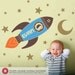 Rocket Boy Wall Decal Outer Space theme Nursery Children's Room