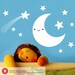 Nursery Happy Moon & Stars Wall Decal Baby Kids