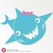 Happy Shark Wall Decal Art Baby Kids Bathroom Decor