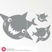 Happy Shark Family Decals Ocean Wall Stickers Kids Nursery