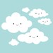 Happy Clouds Wall Decal: Cloud Appliqué for Kids
