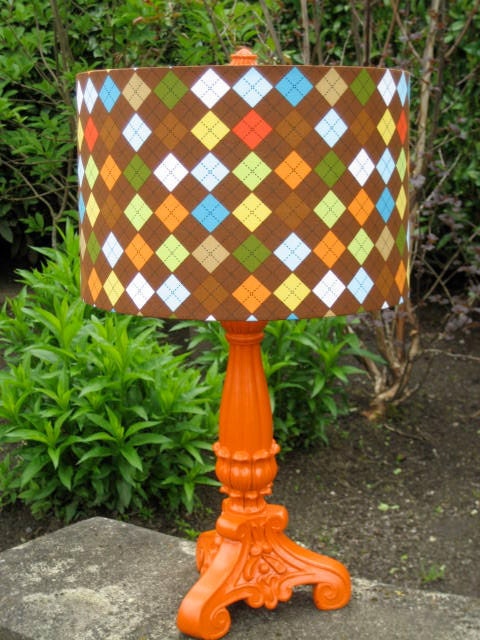 CYBER SALE - Argyle Drum Lampshade Set
