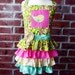 Lime Sway---Little girl full ruffle Easter apron
