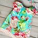Bliss--- Baby girl peasant top dress with pocket and matching headband