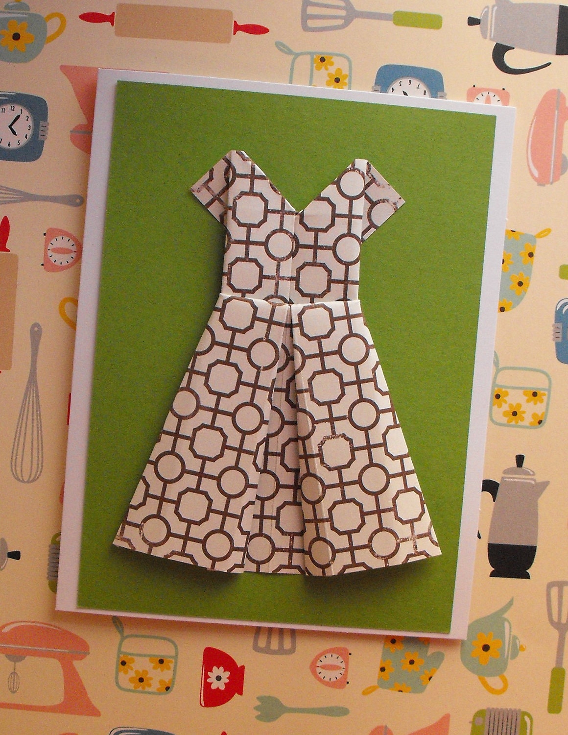 Origami dress card