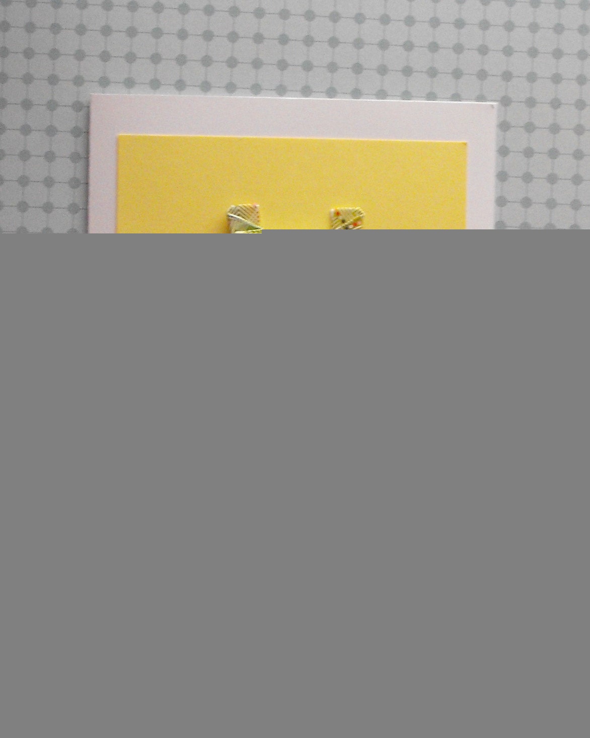 green and yellow origami dress notecard