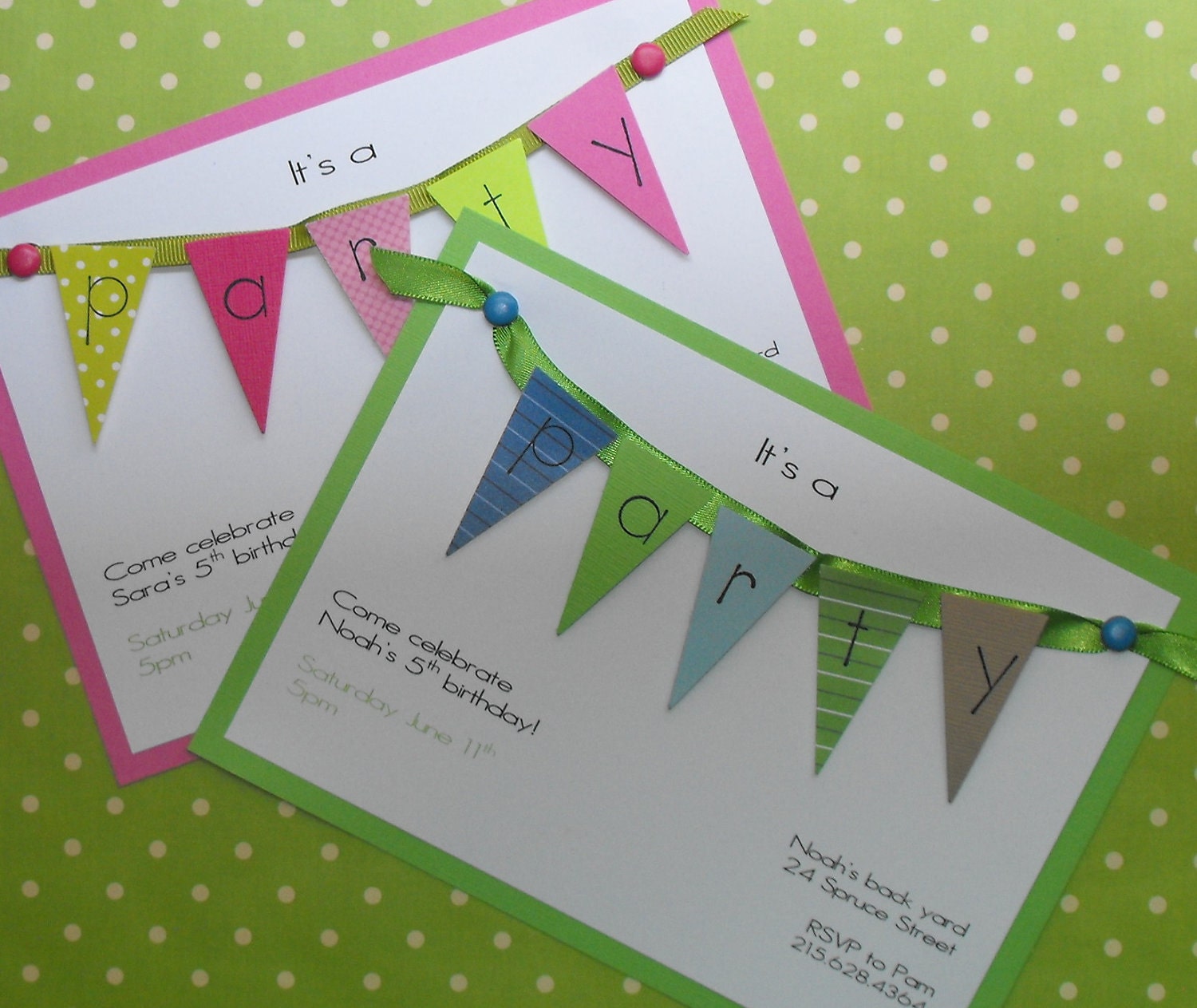 banner birthday invite for boy or girl