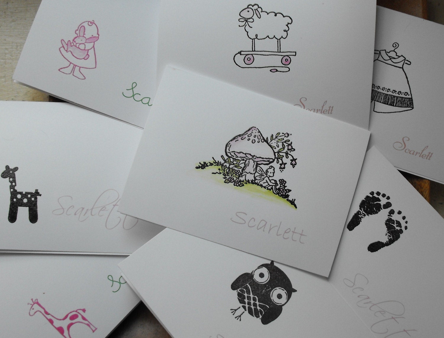 Personalized baby card set