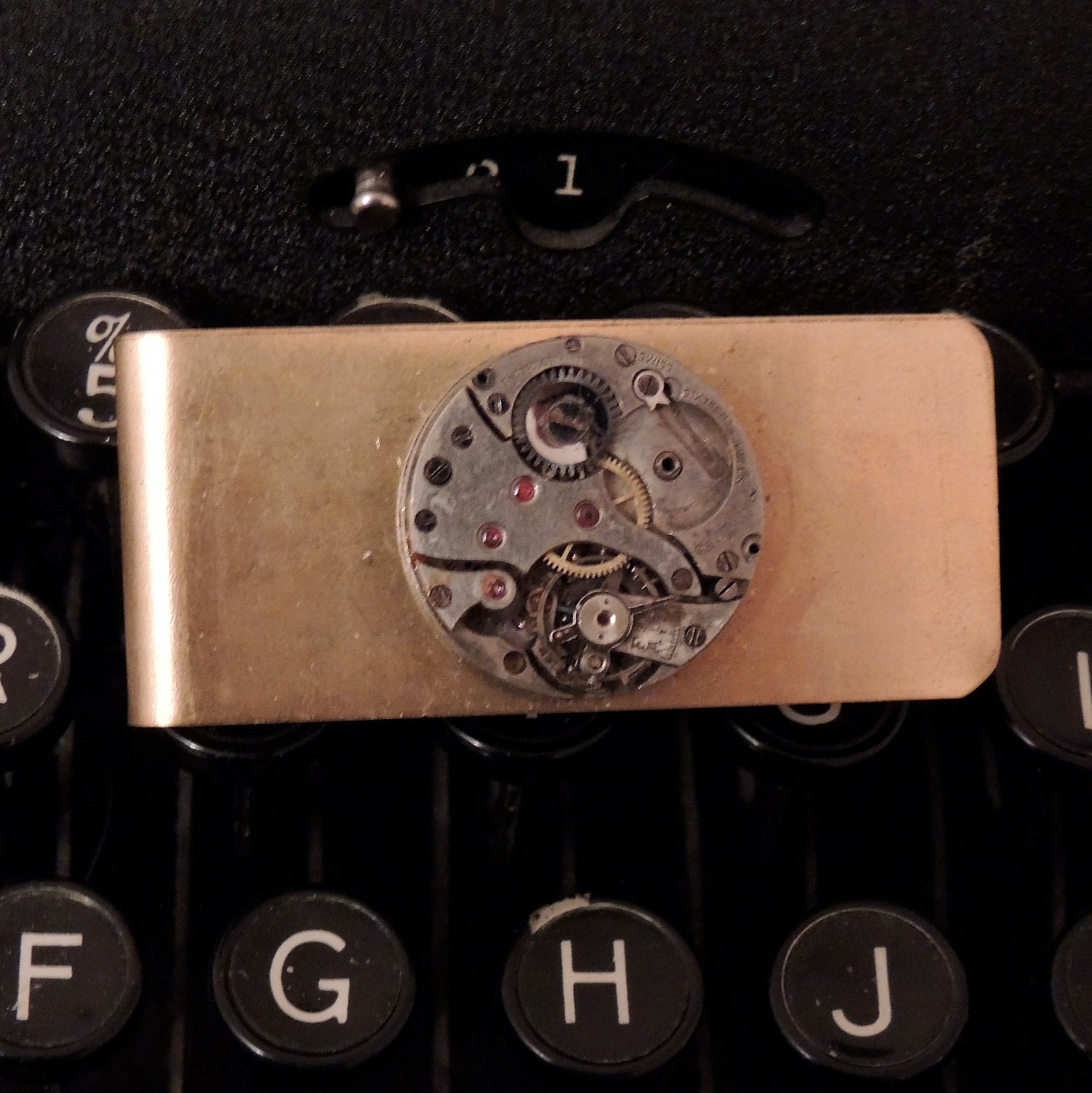 Steampunk money clip- Brass