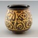 Etched Porcelain Tea Cup Tumbler With Black Interior