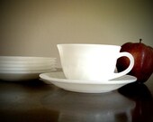Fire King milk glass cup and saucer