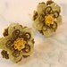 Yellow Floral Post Earrings With Swarovski Crystals