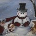 Christmas Mouse Snowman folk art print Carmen Ellis